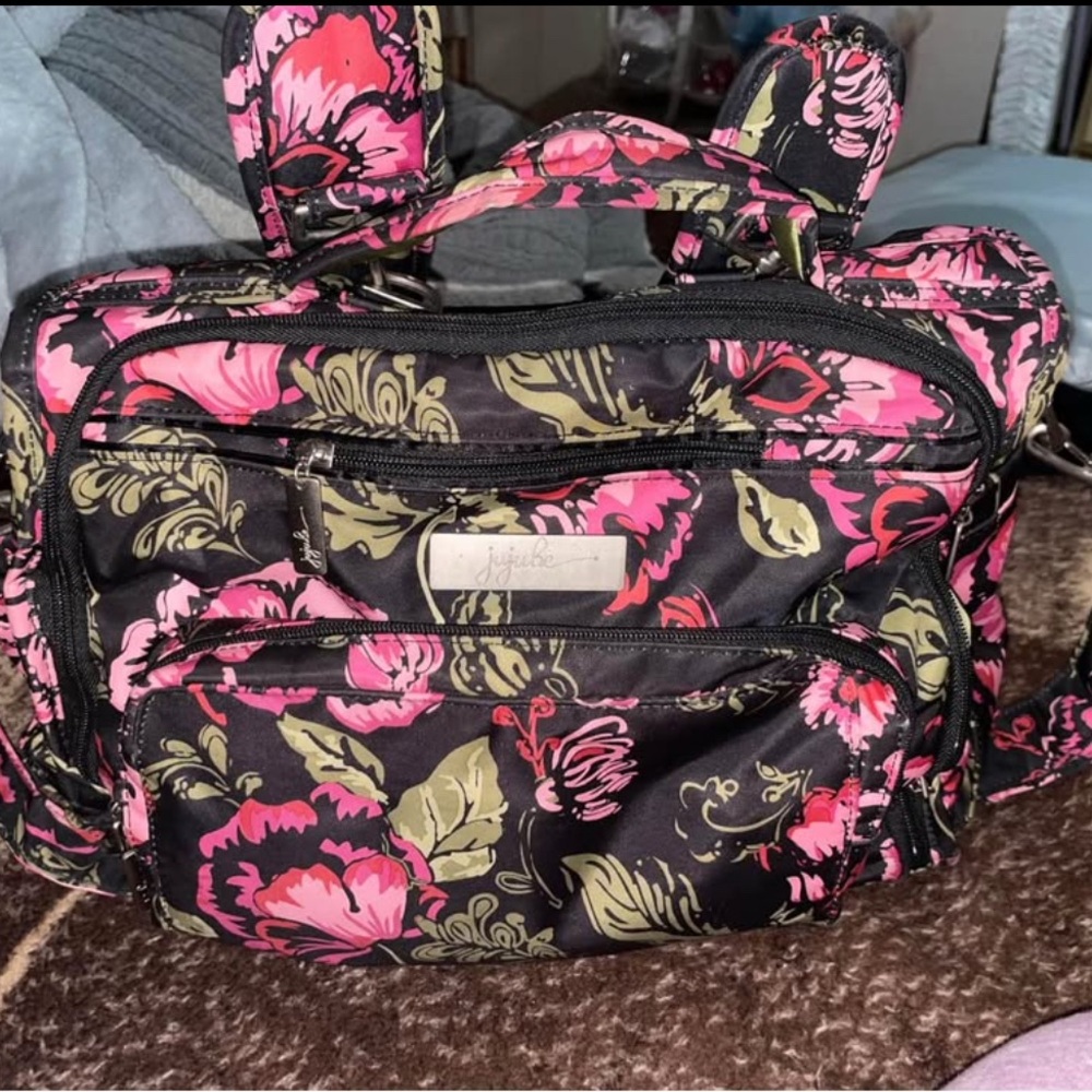 Ju-Ju-Be Black and Pink Floral Women's Bag